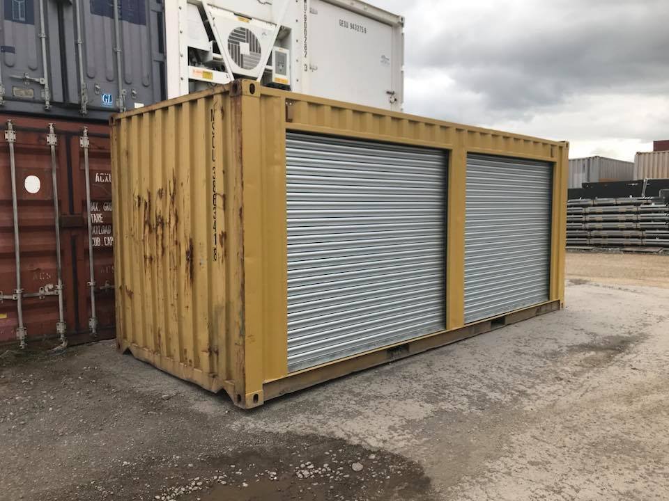 Yellow 20ft Used Container – Dual Side Roll-Up Doors - Image 3