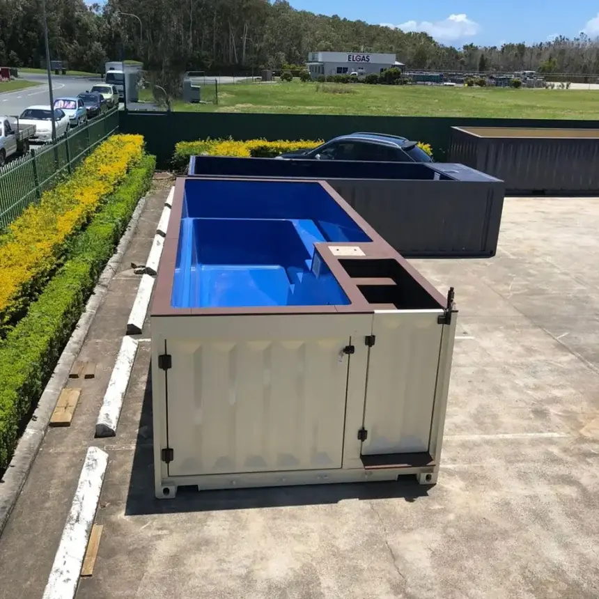 40-foot outdoor shipping container pool, mobile prefabricated modified container pool