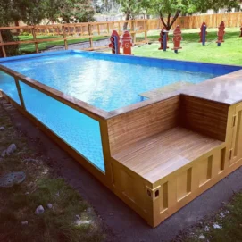 20-foot prefabricated outdoor swimming pool made from a shipping container