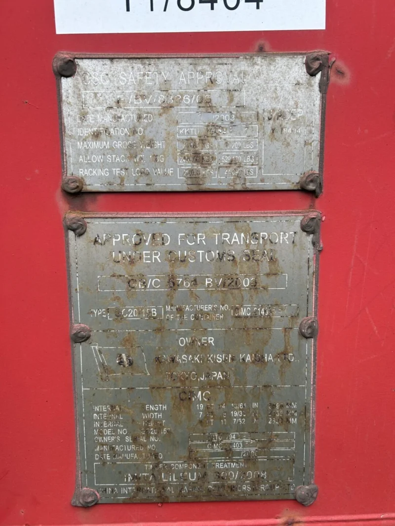 20′ Shipping Container CCR18113 - Image 3